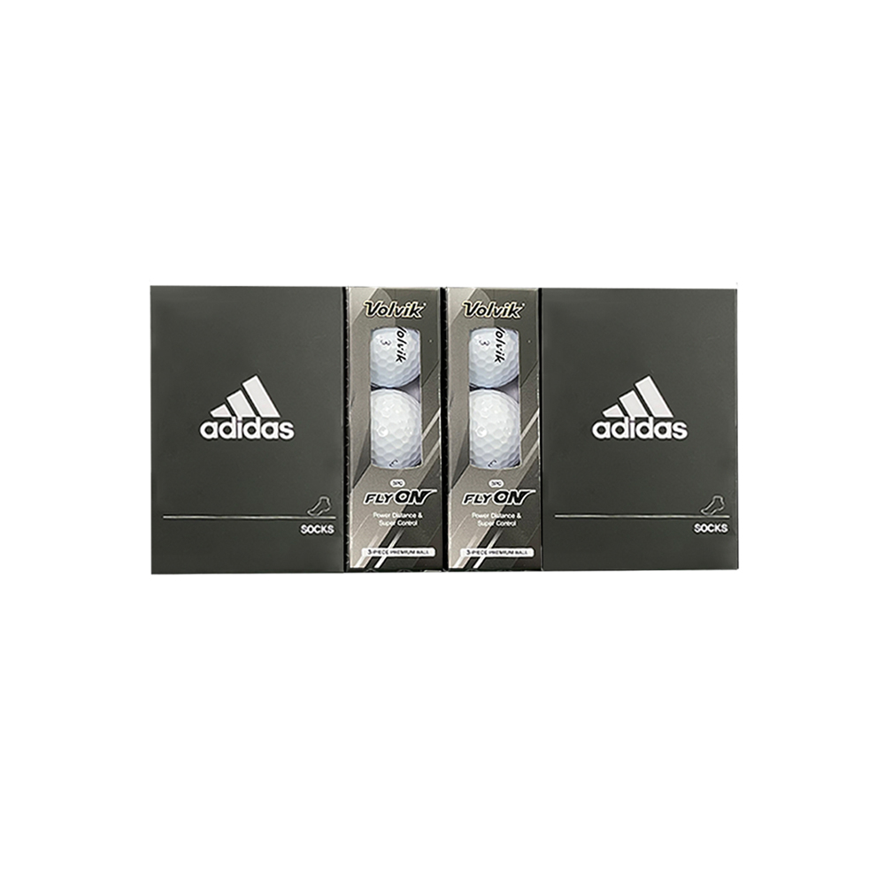 이중쿠션 양말 2개 + 볼빅 3피스 골프공6구