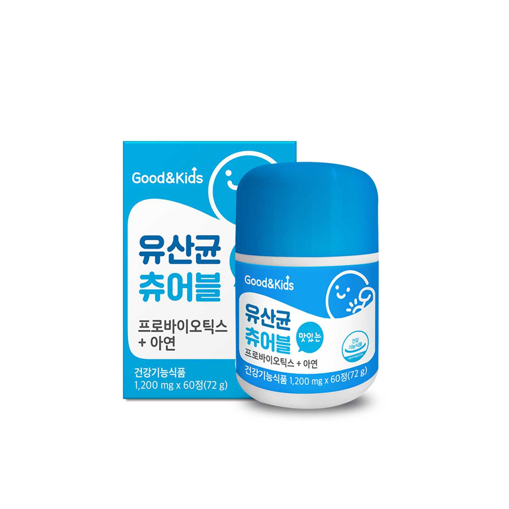 맛있는 유산균 츄어블 프로바이오틱스 아연 60정 1통(2개월분)