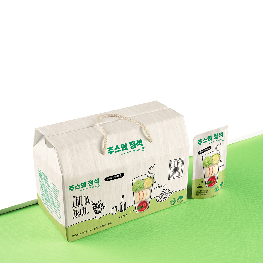 제주 유기농 양배추 사과 착즙 주스 100ml x 30팩