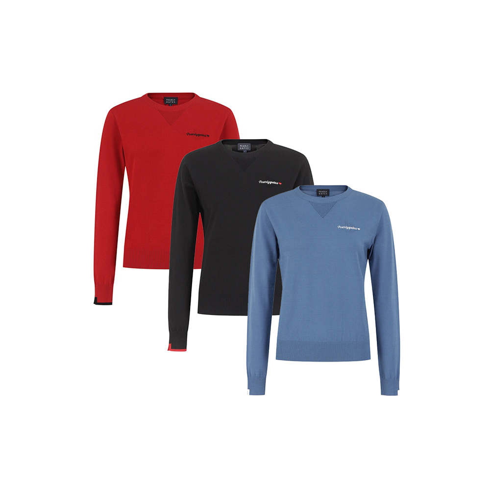 여성 배색 하트 자카드 긴팔 니트 (택1)