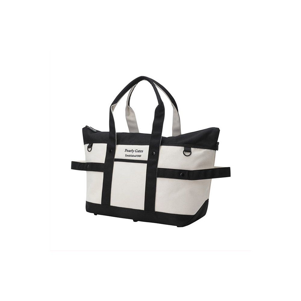 공용 배색 캔버스 페이퍼 투웨이 보스턴백