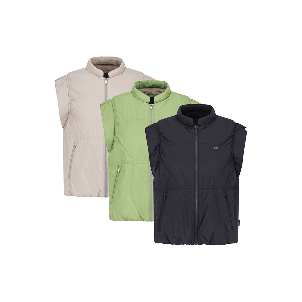 여성 스마일 패치 기모 패딩 베스트 (택1)