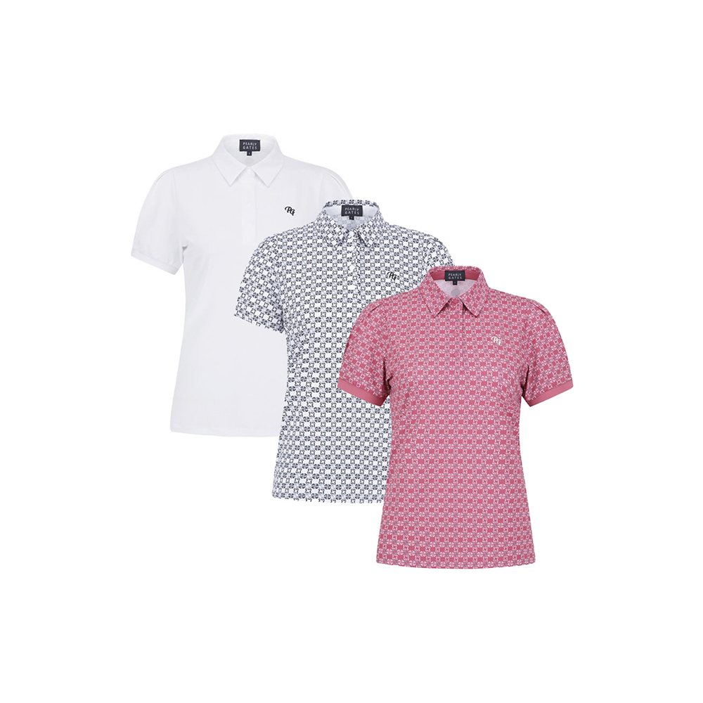 여성 다트 슬리브 하프 버튼 반팔 티셔츠 (택1)