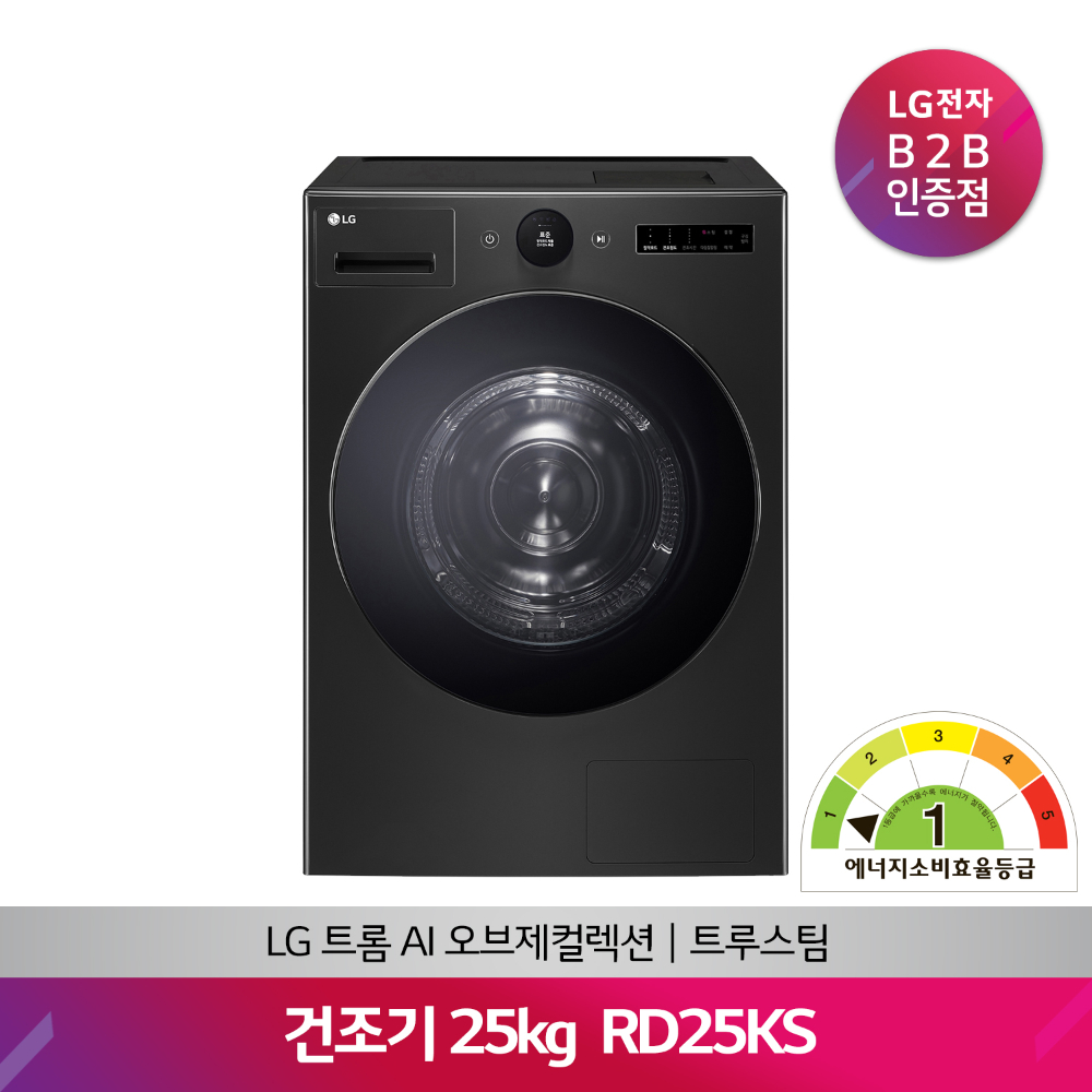 LG TROMM AI 오브제컬렉션 건조기 RD25KS(25kg/블랙스테인리스)