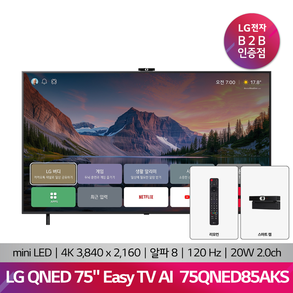 LG QNED Easy TV AI 75QNED85AKS(189cm/75/스마트캠)