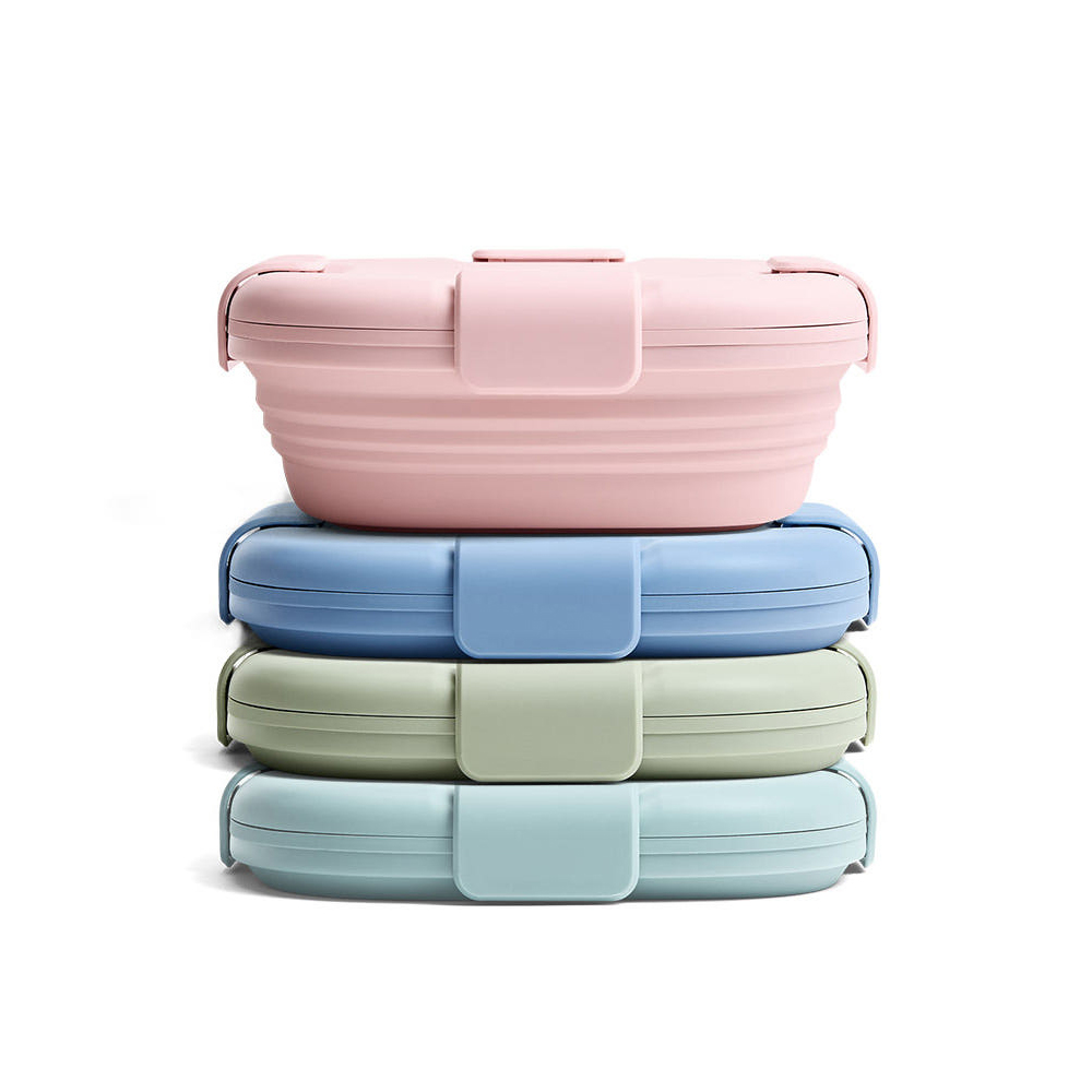 접이식 실리콘 사각 도시락통 밀폐용기 박스 700ml (택1)