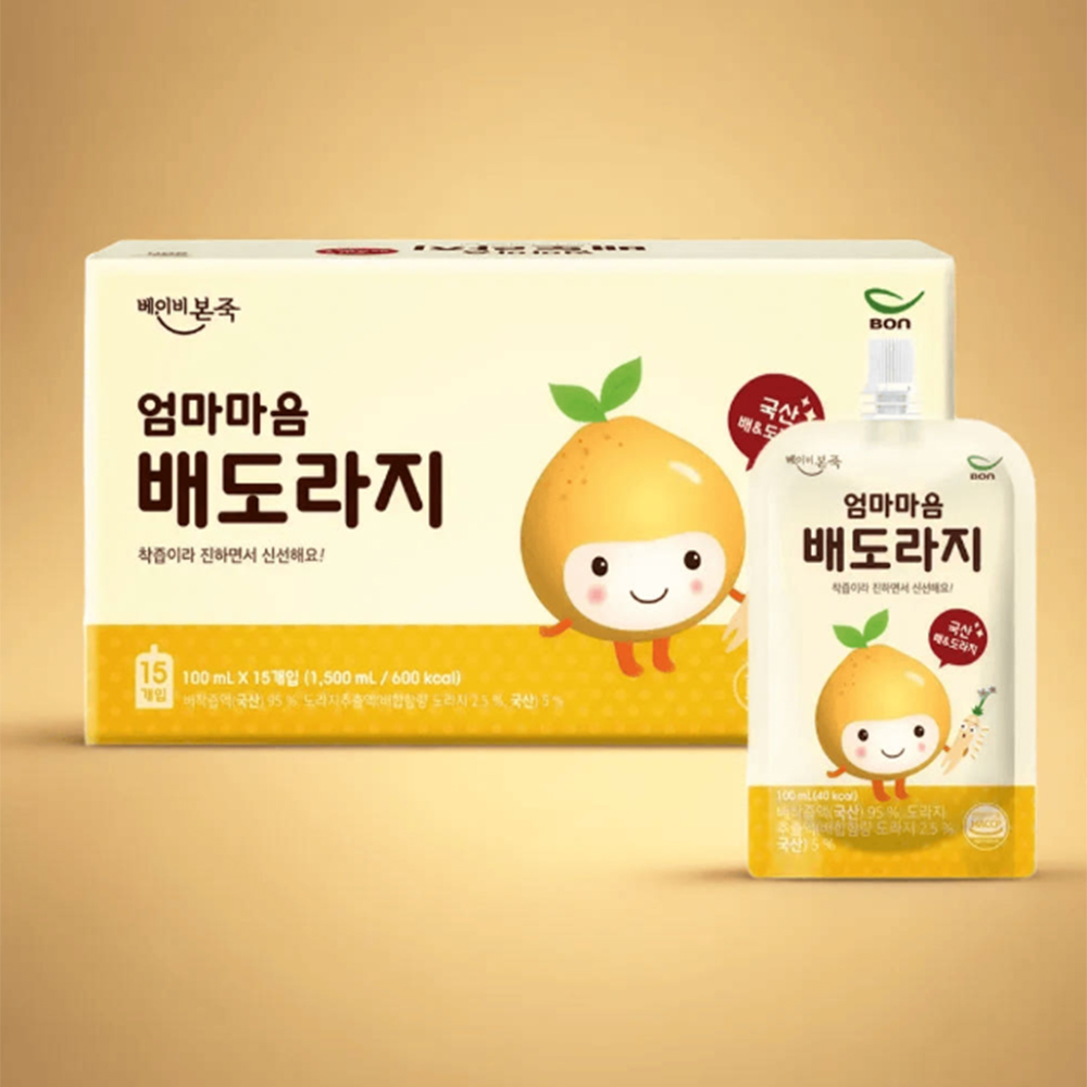 국산 착즙 엄마마음 배도라지(100mlx15팩) 1박스